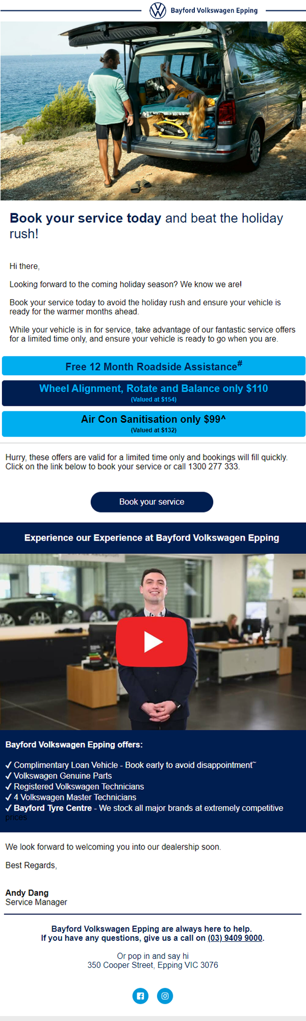 Book your service now and beat the holiday rush!