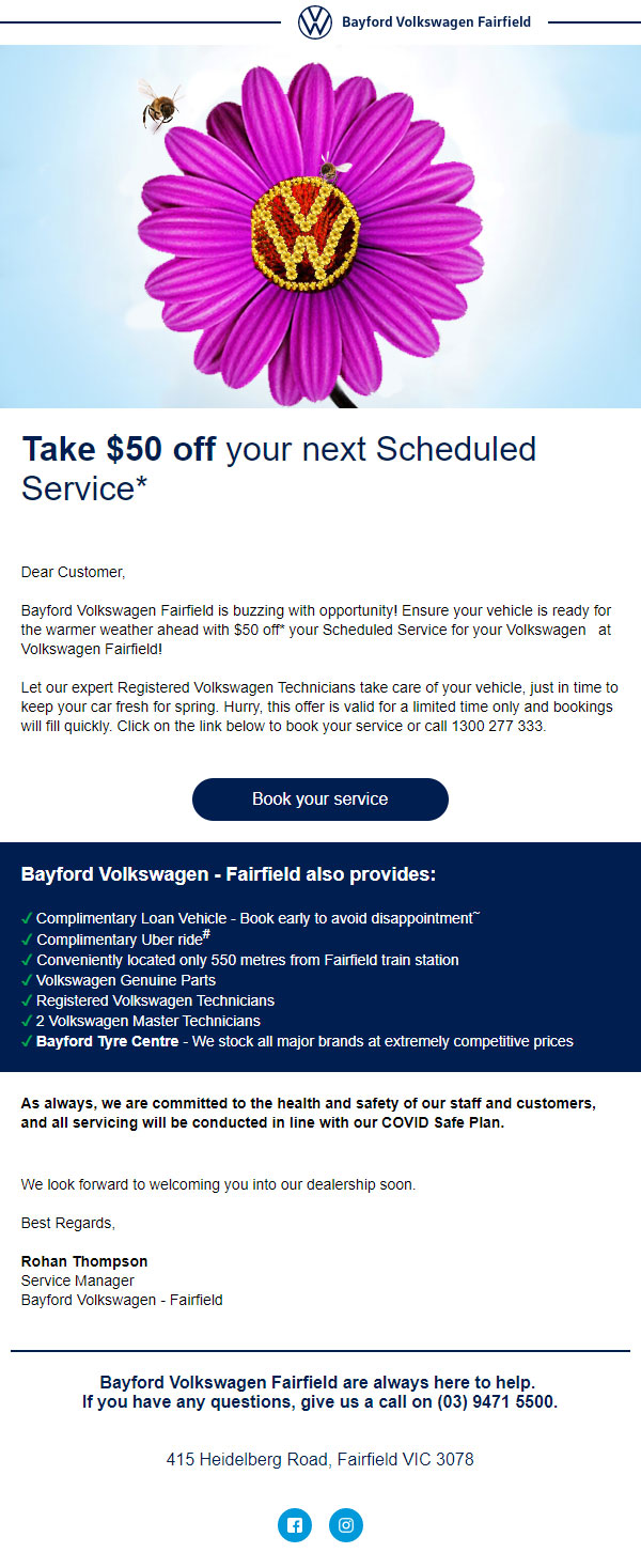 VW - Spring Minor Service Offer 
