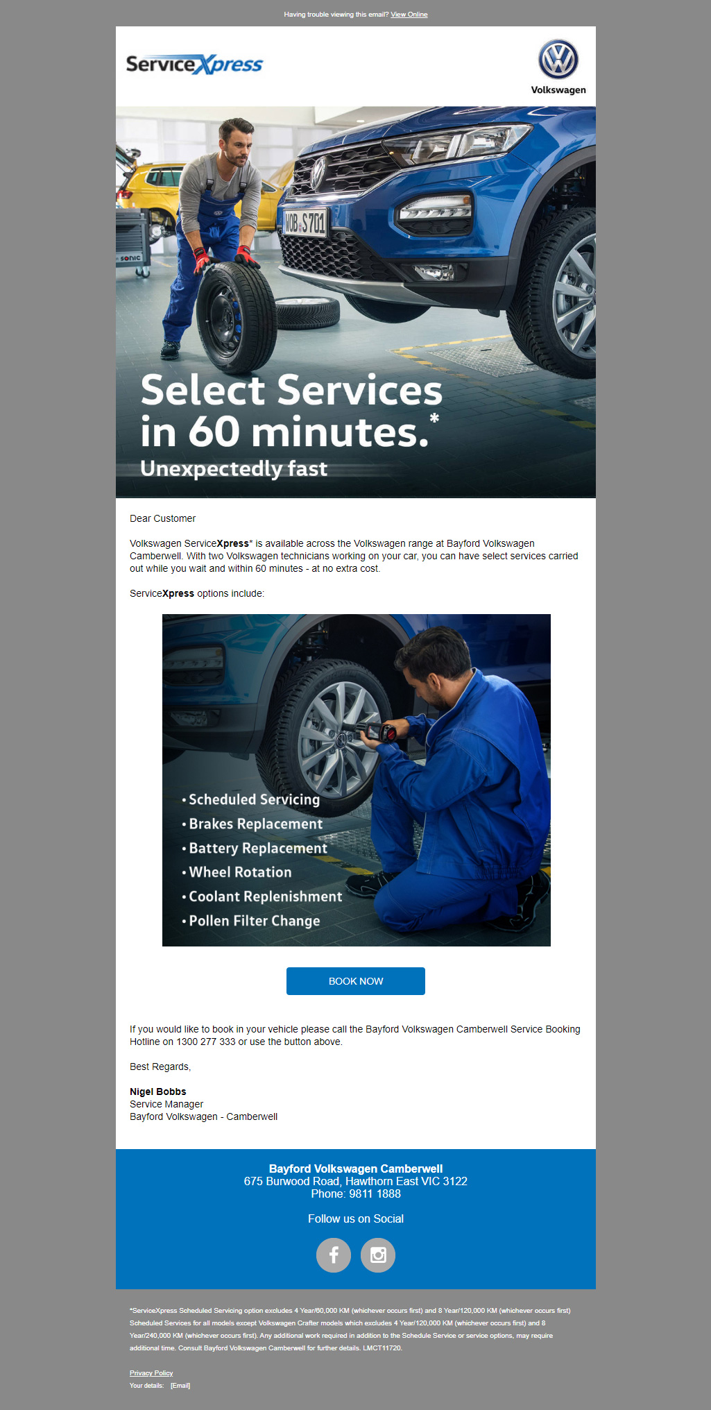 VW Select Services In 60 Mins